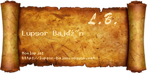 Lupsor Baján névjegykártya